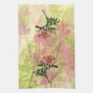 Aquarelle Chien Rose serviette de cuisine