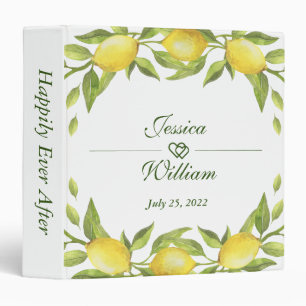 Aquarelle citron et verdure Classeur de mariage pe