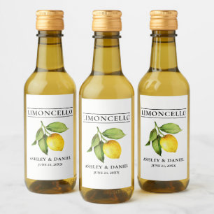 Aquarelle Citron Limoncello Mini Étiquettes boutei