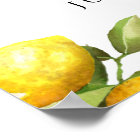 Aquarelle Citron thème Affiche de bienvenue