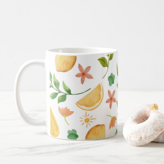 Aquarelle Citrons & Popsicules Café Mug - Rafraîch (Avec donut)