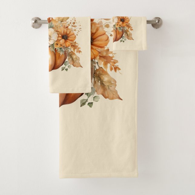 Aquarelle Citrouille Floral Design- (En situation)
