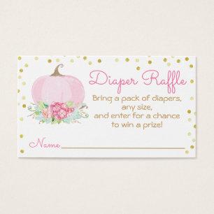 Aquarelle Citrouille rose Baby shower Déchets Raff