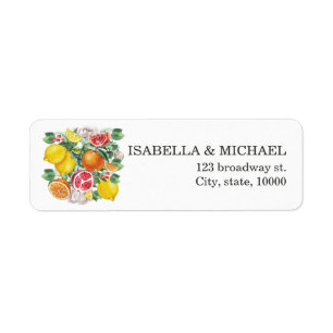 Aquarelle Citrus Mariage botanique Adresse