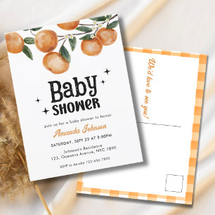 Aquarelle Citrus Orange Baby shower Invitation
