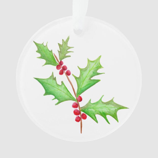 Aquarelle classique Noël Holly (devant)