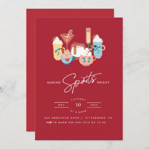 Aquarelle Cocktails Fête Invitation