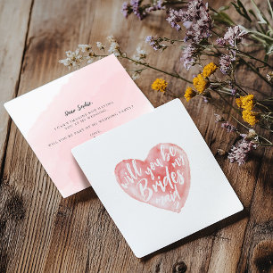 Aquarelle Coeur Serez-Vous Ma Carte D'Épouse