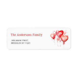 Aquarelle Coeurs Baby shower Adresse de retour