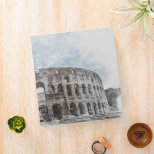 Aquarelle Colisée Rome Italie 3 Anneaux Classeur