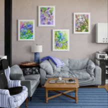 Aquarelle Collection de Jardins : Jeu de fleurs se