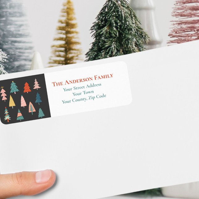 Aquarelle colorée Arbres de Noël Nom (Créateur téléchargé)