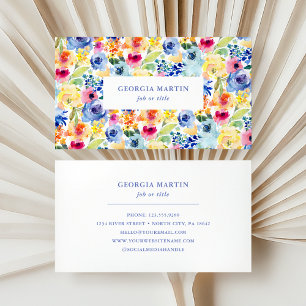 Aquarelle colorée Carte de visite floral