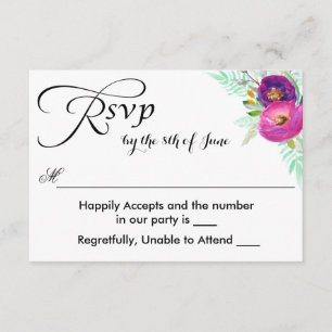 Aquarelle colorée du jardin Floral RSVP