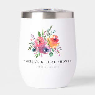 Aquarelle colorée Fête des mariées florale personn