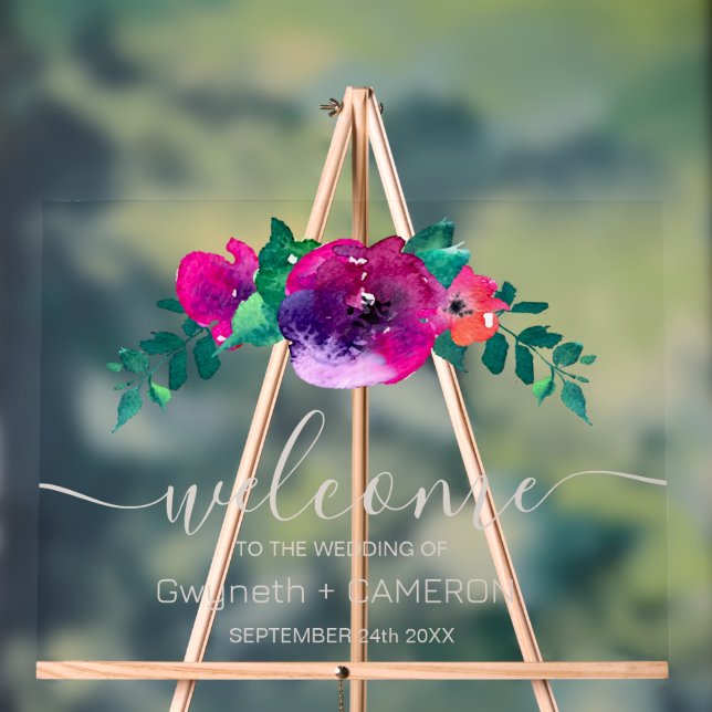 Aquarelle colorée Fleur sauvage accueil (Neutre)