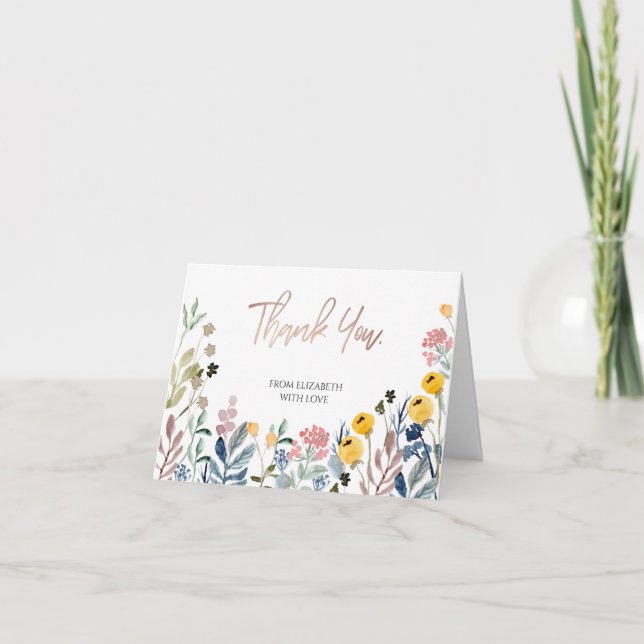 Aquarelle colorée Fleur sauvage Meadow Merci Ca (Devant)