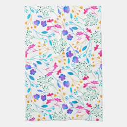 Aquarelle colorée Floral Cuisine Torchon