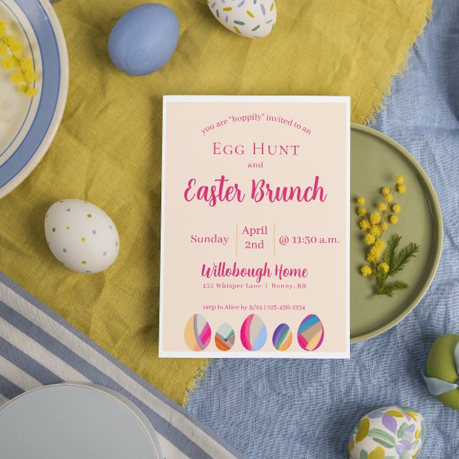 Aquarelle colorée Invitation de Brunch de Pâques (Créateur téléchargé)