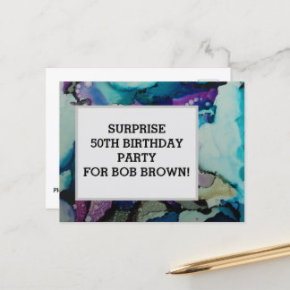 Aquarelle colorée invitation par carte postale