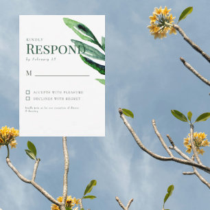 Aquarelle colorée Mariage de la tige RSVP