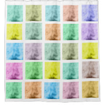 Aquarelle colorée Motif rideau de doucheC