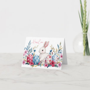Aquarelle colorée OEufs de Pâques Carte de vacance