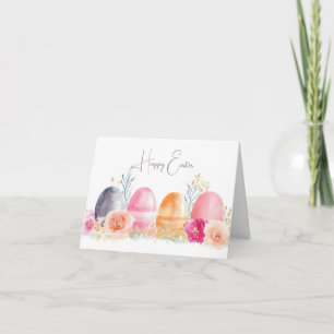 Aquarelle colorée OEufs de Pâques Carte de vacance