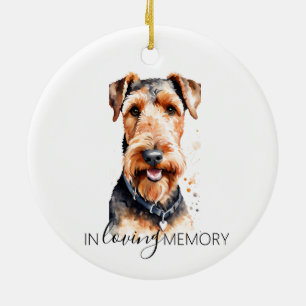 aquarelle commémorative Airedale Terrier ornement