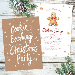 Aquarelle Cookie Exchange Invitation de Noël