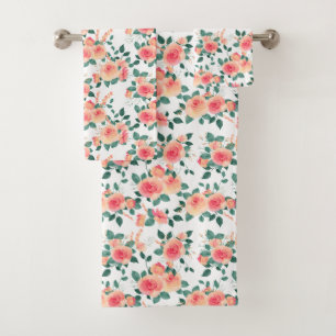 Aquarelle Coral Rose motif floral