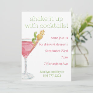 Aquarelle Cosmopolite Cocktail Party Invitation