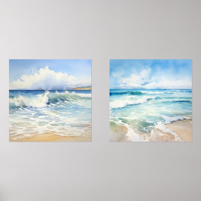 Aquarelle côtière Paysages marins (Recto)