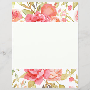 Aquarelle Cottage Jardin Roses papier à scandale