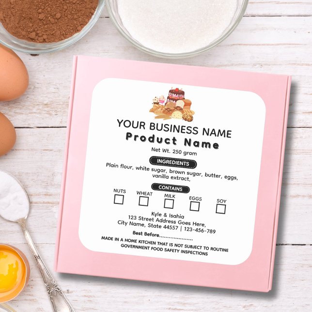 Aquarelle Cottage Law étiquette alimentaire autoco (Créateur téléchargé)