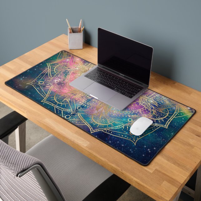 Aquarelle couleur Mandala or élégant Nebula (Bureau 2)