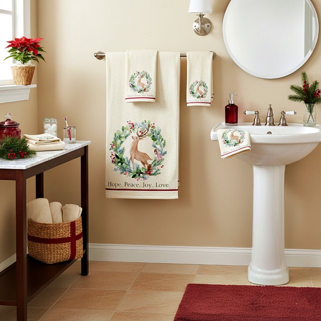 Aquarelle couronne de Noël avec cerf coutume (Créateur téléchargé)