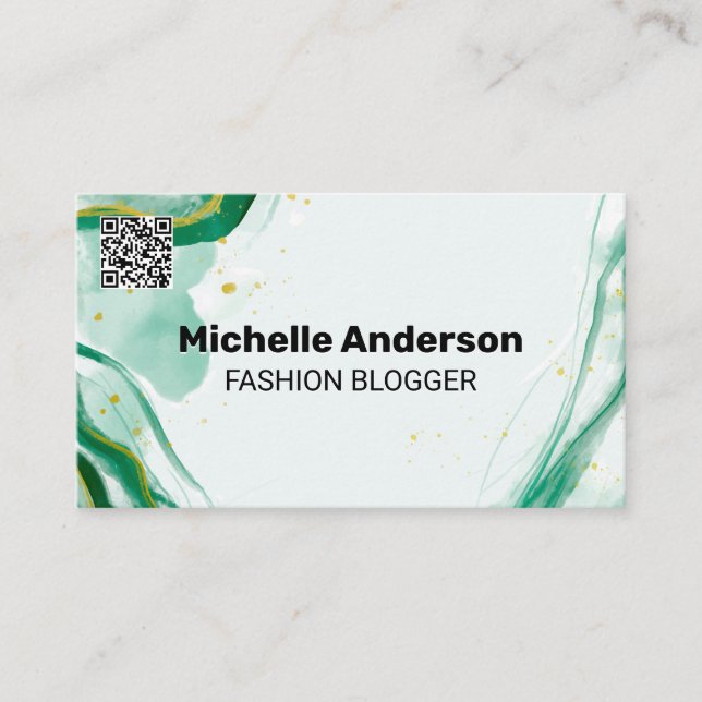 Aquarelle créative | Carte de visite de code QR (Devant)