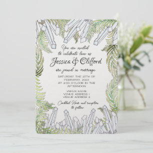 Aquarelle Crystal et Faire-part de mariage Fern