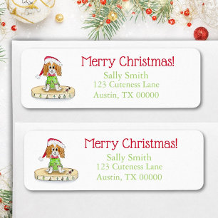Aquarelle Cute Cavalier King Charles Spaniel Xmas