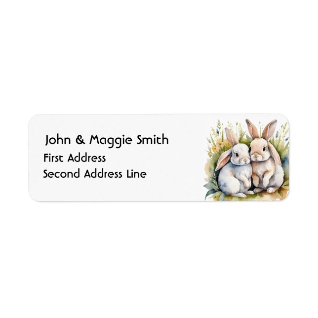 Aquarelle Cute Lapin Lapin Art animal de ferme (Devant)