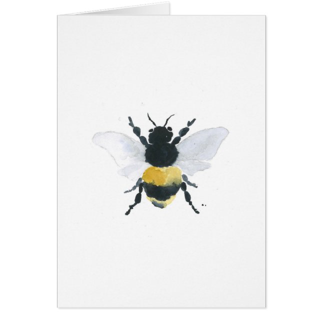 Aquarelle d'abeille Imprimer la carte de voeux (Devant)