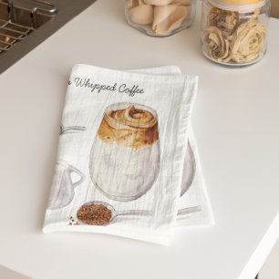 Aquarelle Dalgona Café Recette de thé Serviettes
