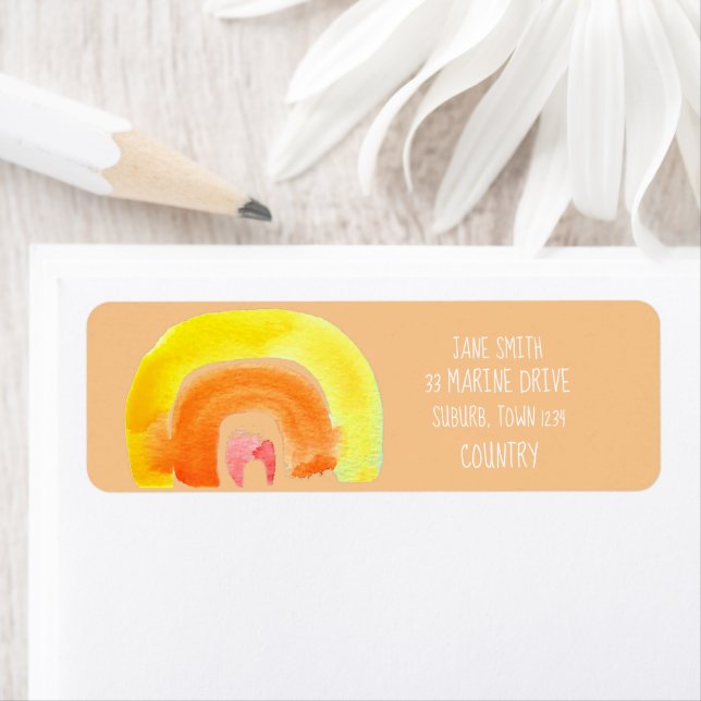 Aquarelle d'amour arc-en-ciel orange (En situation)