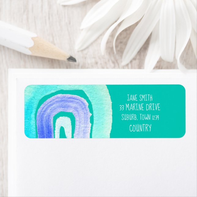 Aquarelle d'amour bleu arc-en-ciel (En situation)