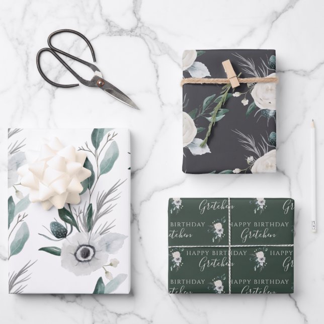 Aquarelle d'anniversaire Feuilles de papier d'enve (Recto)