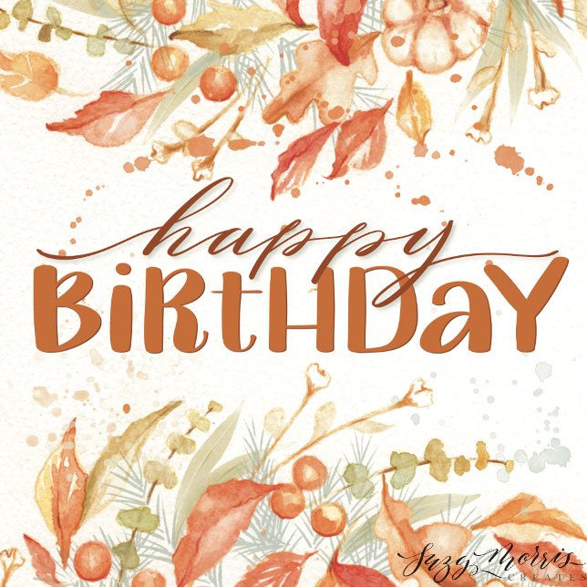 Aquarelle d'automne 5 x 7 Carte d'anniversaire (Créateur téléchargé)