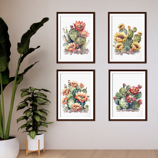 Aquarelle de cactus à fleur (Créateur téléchargé)