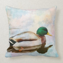 Aquarelle de canards de Mallard Oreiller