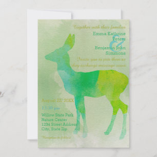 Aquarelle de cerf - Faire-part de mariage